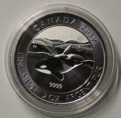 2 Unzen Silber, Orca Wale, Kanada, 1. Ausgabe, 2019 - Bild 1 von 2