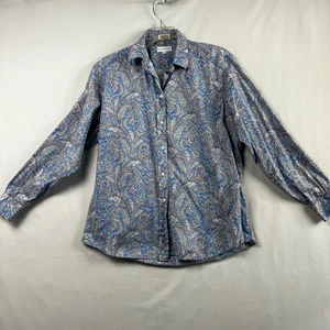 Maus Hoffman Button Shirt Mens Large Liberty London Paisley Blue Long Sleeve - Picture 1 of 13