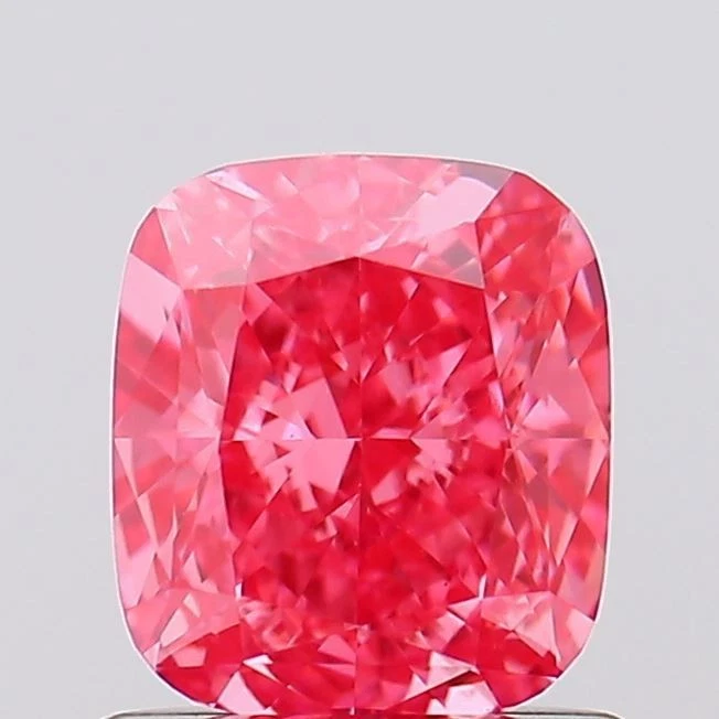 Cushion 1.08 Carat Fancy vivid Pink VS1 CVD Loose Lab Grown Diamond - Image 1 of 3