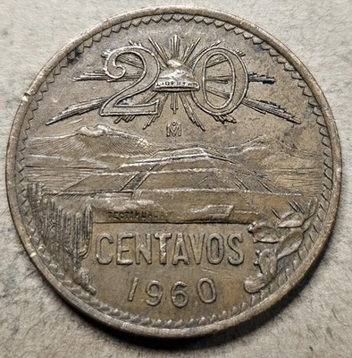 México 20 Centavos - 1960 - Moneda Bronce - KM# 440 - Moneda Mundial  Foto 1 de 2