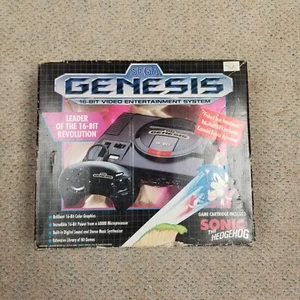 Sega Genesis Model 1601 Console COMPLE CIB BOX OEM RF AC controller sonic NFR - Picture 1 of 17