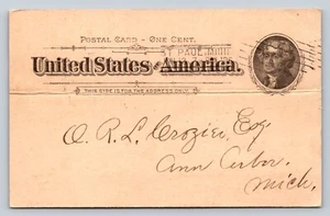 1894 UX12 Postal Card 1c ST PAUL MN to ANN ARBOR MI LL May & Co Seedsmen Credit - Picture 1 of 3