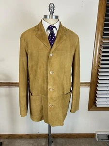 STUNNING BILLY REID SUPPLE TAN SUEDE 4 BUTTON PATCH POCKET JACKET XXL - Picture 1 of 11
