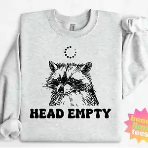 Head Empty Funny Raccoon T-Shirt, Felpa Gatto Divertente, Felpe per Uomo, Swe - Foto 1 di 20