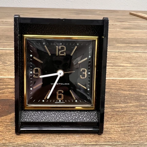 Case Vinyage Westclox Travel Alarm Clock Black Germany Cover