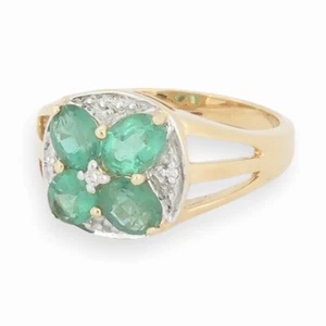 .A 1.40ct Emerald & Diamond Set 18ct Gold Cocktail Ring Size N Val $5720 - Picture 1 of 9