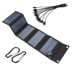 70W Solarpanel Solarmodul Akku Power Bank Handy USB Ladegerät Camping Wandern CE - Bild 1 von 6
