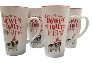Set Of 4 Dog Christmas Mugs Have a Howl-y Jolly Christmas 16.5oz New - Picture 1 of 5