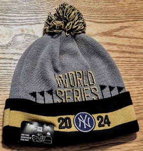 New York Yankees New Era MLB World Series 2024 Adult Cuffed Pom Knit Hat Cap NEW - Picture 1 of 6