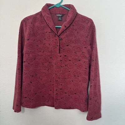 Suéter Woolrich Mujer Estilo Rosebud Floral Rosa Peluche Sherpa Pequeño M Foto 1 de 4