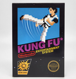 Kung Fu Nintendo NES Black Box 5 Schrauben Hangtab Early Print - Near Mint - USA