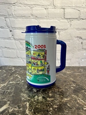 Vtg Arkansas State ASU Indians Whirley Thermo Travel Mug Cup Student Union - Image 1 of 4