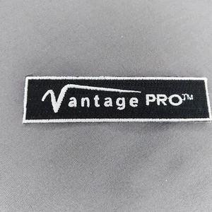 Vantage Pro Black White Tab 1"x4" Iron On Patch - Picture 1 of 2