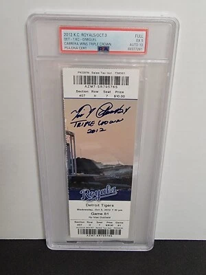 Miguel Cabrera Signed 2012 Triple Crown Full Ticket Stub PSA/DNA TC Inscription  - Image 1 of 4