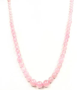 Genuine graduated Rose Quartz bead necklace-24" - Picture 1 of 1