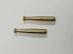 TWO  SOLID BRASS METAL ONE HITTER PIPE  DUGOUT BAT 2" MADE IN USA !! TOBACCO - Picture 1 of 3
