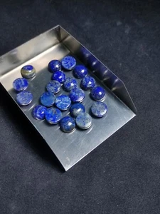 Natural Round Lapis Lazuli Cabochons, Hand-Polished, 10 mm - Picture 1 of 7