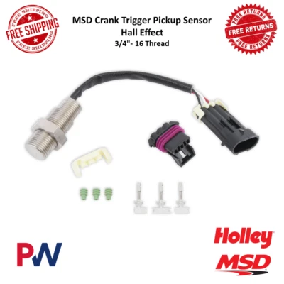 MSD Crank Trigger Replacement Pickup 3-Wire Hall Effect Sensor - 3/4"- 16 Thread - Image 1 of 4