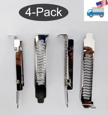 4-Pack: NEW Chrome PC Case Air Vented PCI Addon Card Expansion Slot Cover Plates - Image 1 of 4