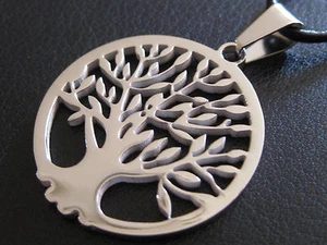 Lebensbaum Ketten Anhänger Ygdrasil beidseitig Baum des Lebens Edelstahl/ ES 921 - Bild 1 von 6