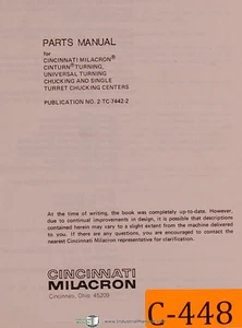 Cincinnati Milacron Cinturn Turning Centers, Parts Manual 1980 - Picture 1 of 6