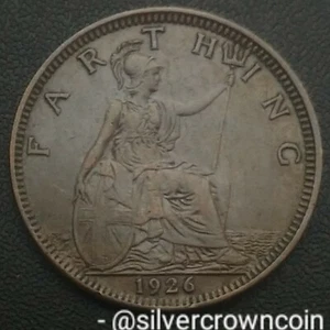 Great Britain 🇬🇧 UK Farthing 1926. KM#825. 1/4 Quarter Cent coin. George V. - Picture 1 of 7