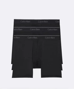 Men's Calvin Klein Micro Stretch 3-Pack Boxer Brief All Black Size Medium - Picture 1 of 10