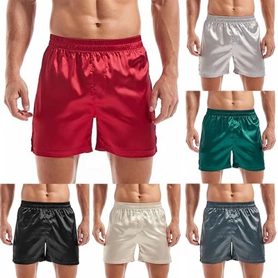 NON SPÉCIFIÉ Boxer homme satin soie sous vêtement caleçon salon short pour détente à la m