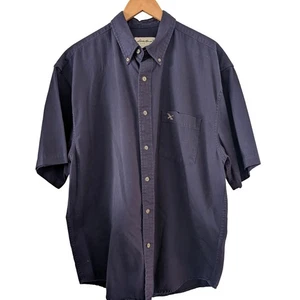Vintage Short Sleeve Cotton Button Down Collared Shirt Eddie Bauer Large - Picture 1 of 6