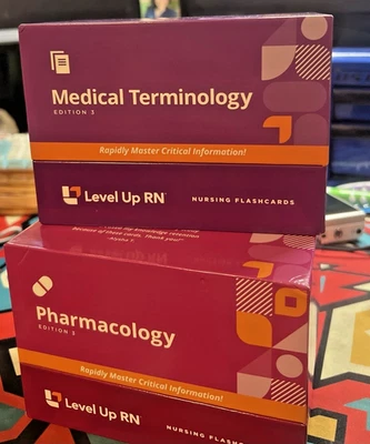 Level Up RN Pharmacology/Medical Terminology Flashcards Edition 3 Study Cards - Image 1 of 4