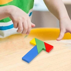 T Shape Puzzle Pocket Puzzle Colorful Learning Game Imagination Brain Teaser - Picture 1 of 7