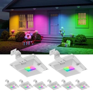 8 Pack Solar Powered Gutter Lights Outdoor Waterproof 12 LED Clip On Gutters ... - Picture 1 of 8