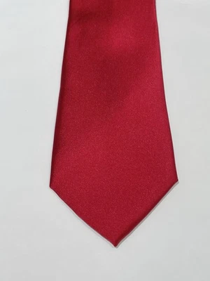 Gravata VAN HEUSEN 100% seda formal clássica vermelha carmesim sólida masculina em excelente estado usado - Imagem 1 de 4