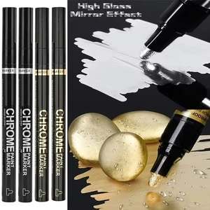 Chrome Pen Marker Waterproof Paint Repair Gold Silver 2mm Nib USA BEST SELLER - Picture 1 of 19