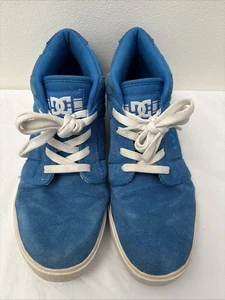 DC Men’s Pure Hi Top Blue Suede Size 11 Skate Shoes Sneakers - Picture 1 of 7