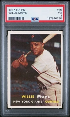 1957 TOPPS 10 WILLIE MAYS PSA 3 127976790 - Image 1 of 2