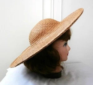 Vintage Lt Brown Straw, Wide Brimmed 16th Century Provencale Style Picture Hat - Picture 1 of 6