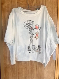 Disney Winnie The Pooh Women Crop Top Shirt Elastic Sleeves Brand New Tags 3x - Picture 1 of 5
