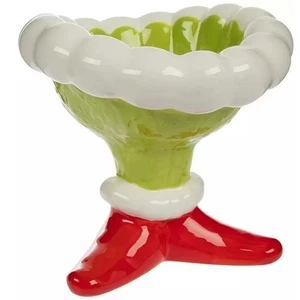 Grinch Legs Pedestal Bowl Candy Dish Holiday Christmas Home Decor NEW - Picture 1 of 2