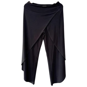 Joseph Ribkoff Palazzohose schwarz Lagenlook offen asymmetrisch weites Bein hoher Schlitz - Bild 1 von 11