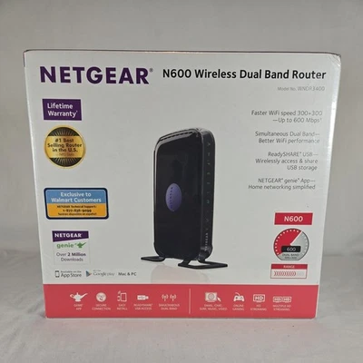 Netgear N600 Wireless Dual Band Router WNDR3400 Sealed New - Image 1 of 4