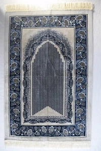 Alfombra de oración de terciopelo - azul turco Ramadán Eid Sajadah, alfombra Namaz Janamaz - Imagen 1 de 1