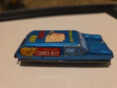 COCHE DE JUGUETE LITOGRÁFICO DE HOJALATA FRICCIÓN VINTAGE NAKAMURA "Corned Beef", nos, años 60, JAPÓN Foto 1 de 4