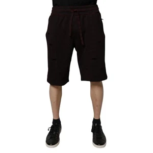 DOLCE & GABBANA Shorts Bordeaux Cotton Bermuda Sweatshorts IT56/W42/XXL 900usd - Picture 1 of 8
