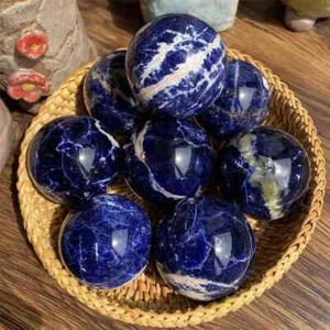 50mm Natural blue Sodalite Ball Quartz Crystal polished Sphere Healing gift 1pc - Picture 1 of 9