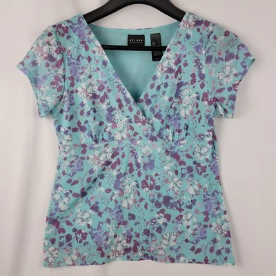 Axcess женщин верхний размер большой V шеи цветочный пастель работы медсестра бизнес - Изображение 1 из 4