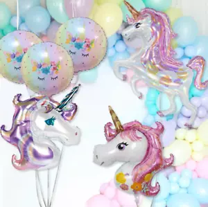 119pc16 ft LASER UNICORN PASTEL BALLOON SET KIT Arch Garland RAINBOW PINK PURPLE - Picture 1 of 12