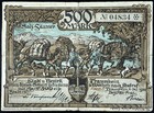 TRAUNSTEIN 1922 500 Mark Incredible art! Early Inflation Notgeld Banknote German