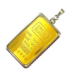 Stainless Steel bezel frame for 1 oz Credit suisse -Pamp Lady Fortuna Gold bar - Picture 1 of 4