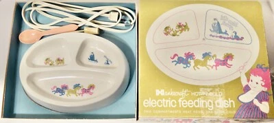 Plato de alimentación eléctrico frío y caliente vintage Hankscraft para niños  Foto 1 de 2
